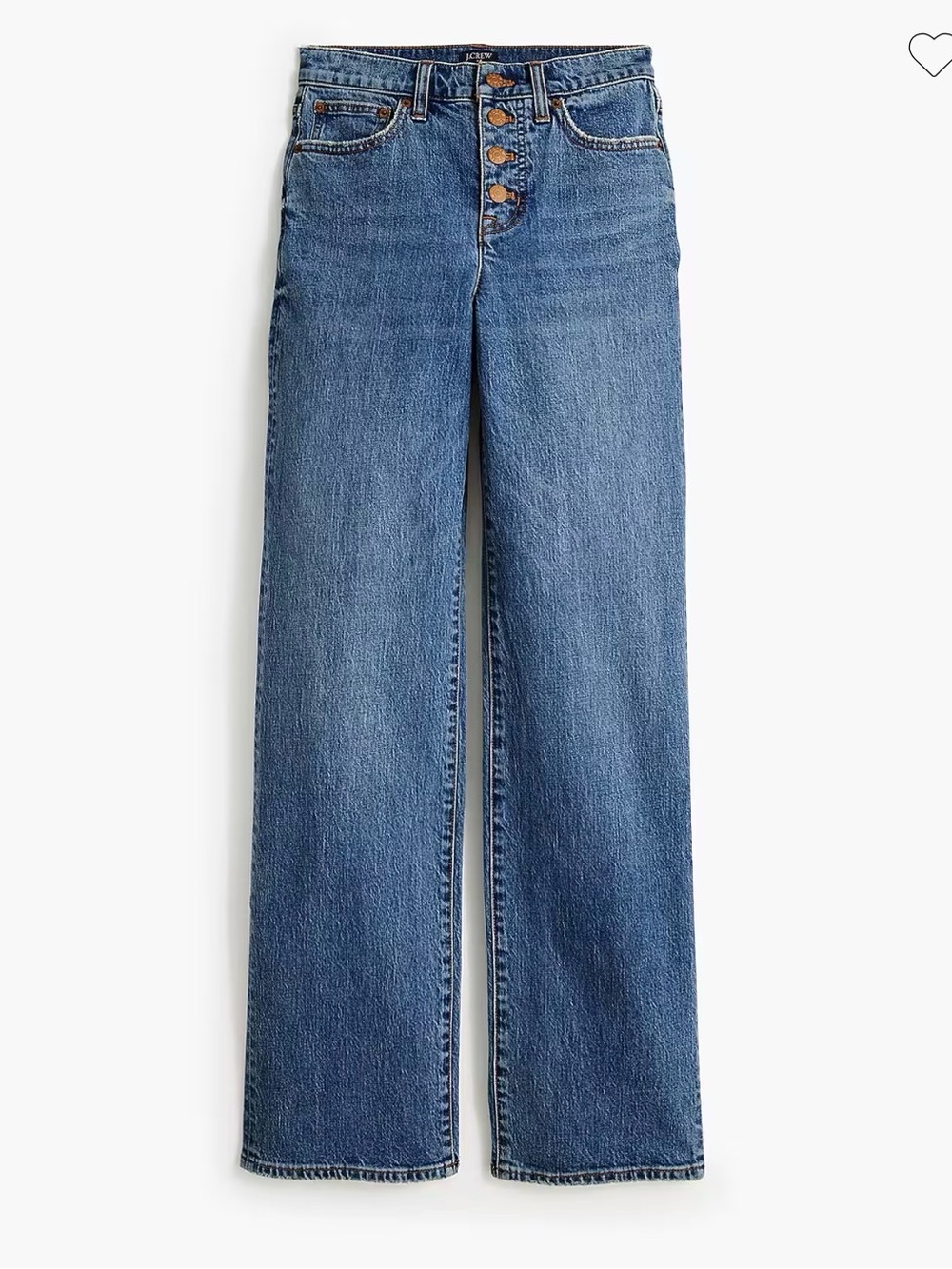 J. Crew Full Length Wide Leg Jeans Button Fly Blue Denim Women Size 30